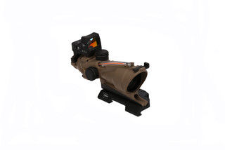Trijicon ACOG 4x32 scope in FDE with RMR type 2 mounted on top